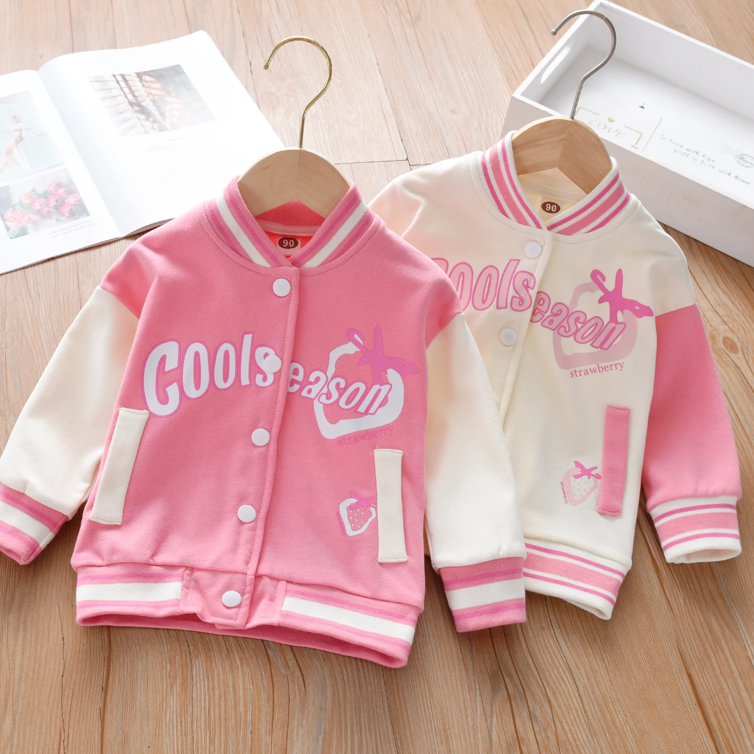 

Baseball Uniform Girls Coat 2023 Spring Autumn Cardigan Clothes Children Casual Loose Long Sleeve Jackets Toddler Kids Outerwear