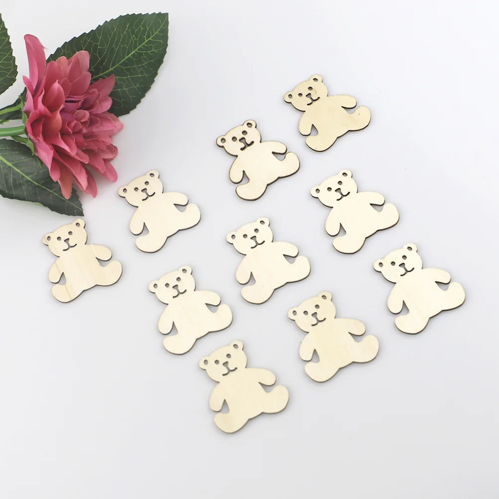 

Wooden Crafts Chipswood Pieces Ornaments Diy Cutoutsshaped Hanging Bears Unfinished