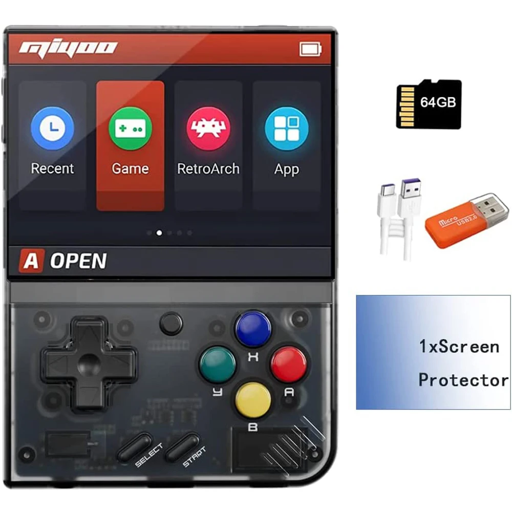 

MIYOO Mini Plus Handheld Game Console Portable Retro 3.5-inch IPS HD Screen Children's Gift Linux System Classic Gaming Emulator