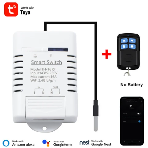 220V  Туя  Ewelink  Wifi  Smart  Температурный переключатель  16A 3000W Интеллектуальный термостат с функцией мониторинга, совместимый с Alexa Google Home