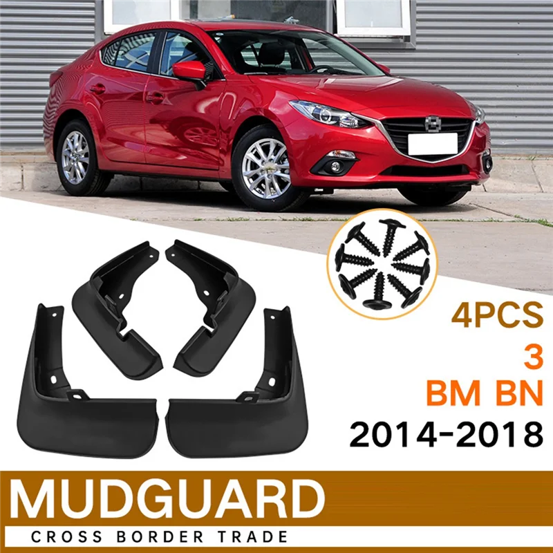 

4Pcs Car Mud Flaps for Mazda 3 BM BN Axela Hatchback 2014-2018 Mudguards Fender Mud Guard Flap Splash Flaps Accessories