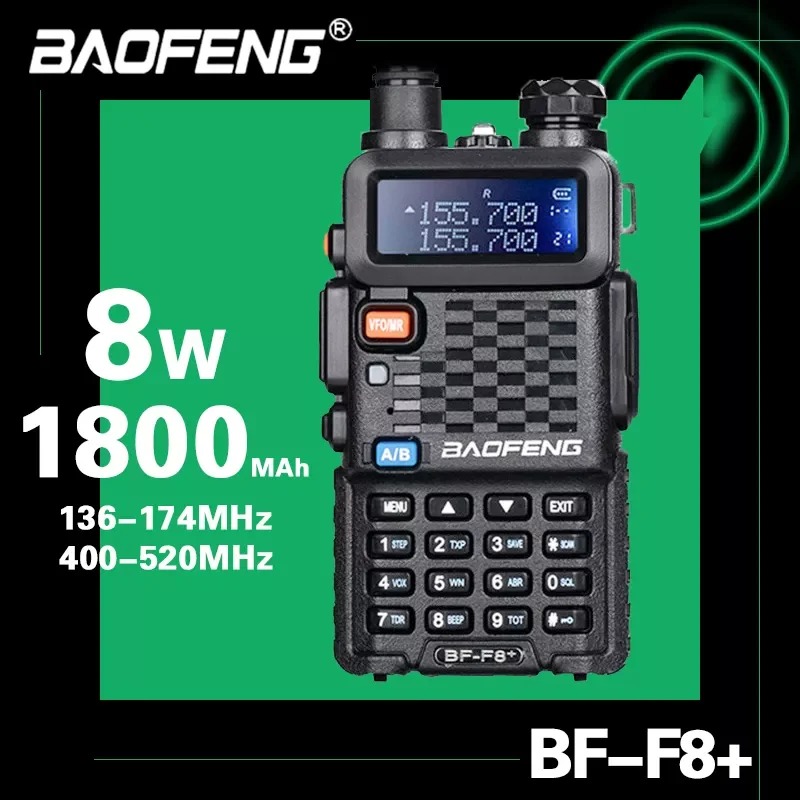 Baofeng BF-F8+ Upgrade Walkie Talkie Police Two Way Car Radio Station Portable  Ham  for Hunting 5W UHF VHF Dual Band