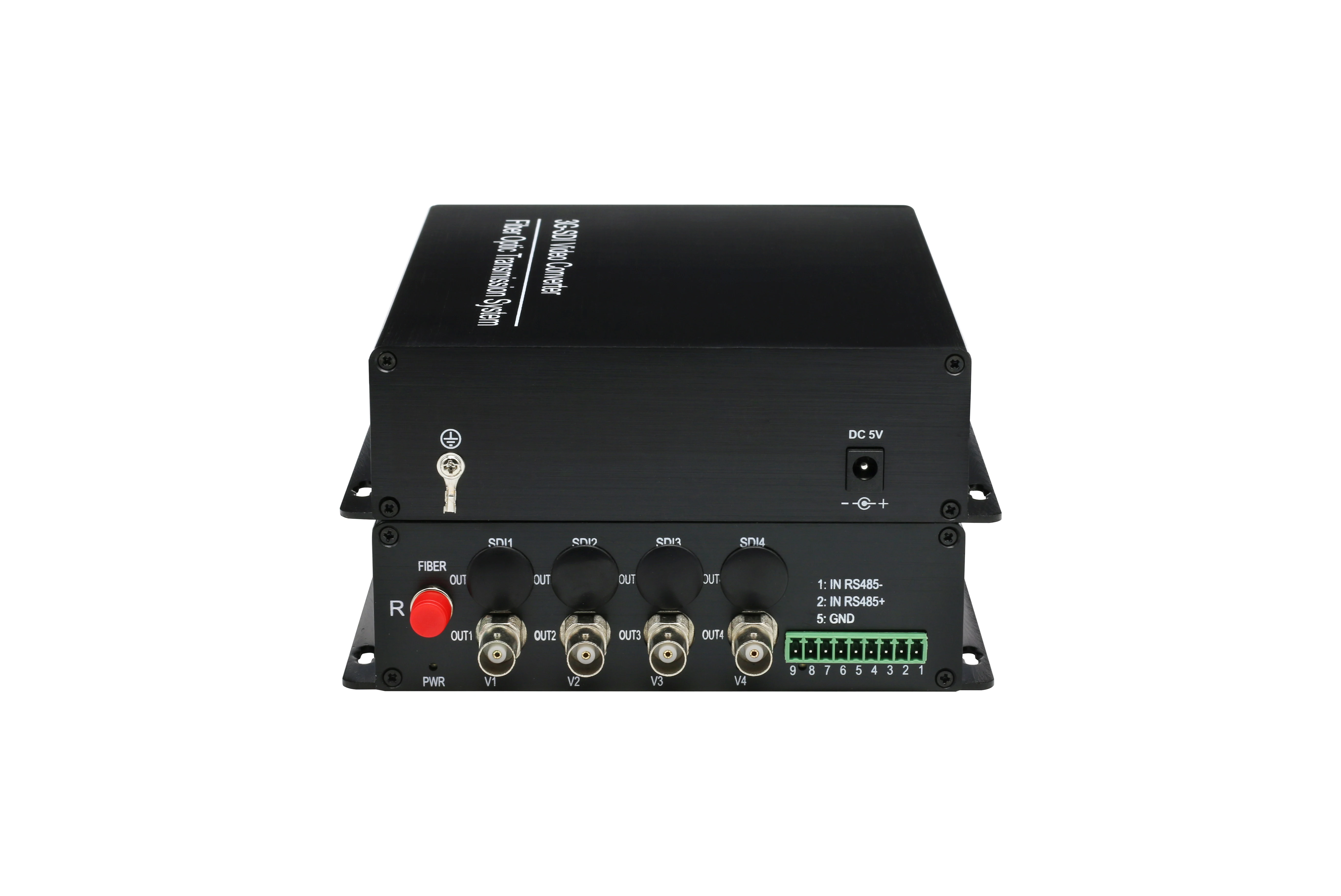 

SFP 4Ch HD/3G-SDI Video and 1Ch Backward RS485 1Ch Audio 20km single mode fiber Video Converter