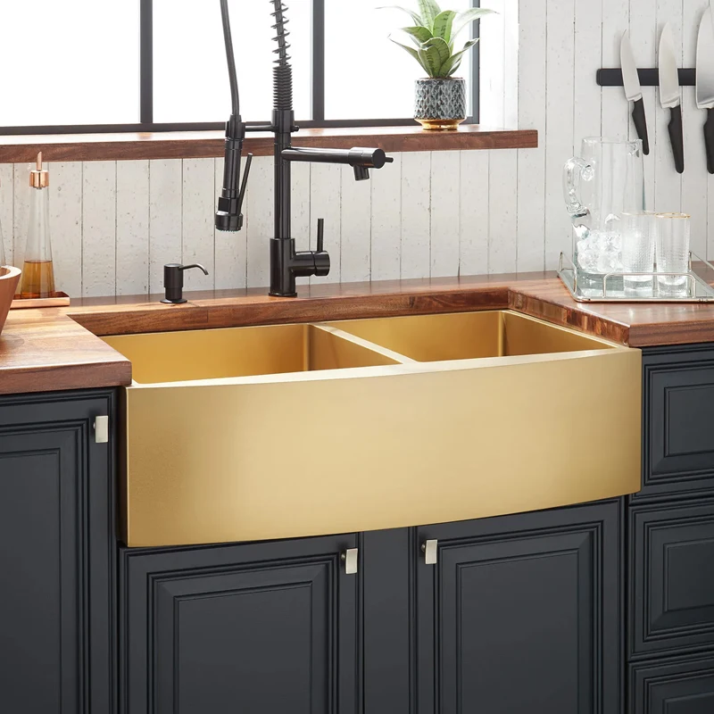 Customizable Sink Copper Sink Large Single Tank Copper Sink Large Single Tank American Style Kitchen Sink Double Slot images - 6