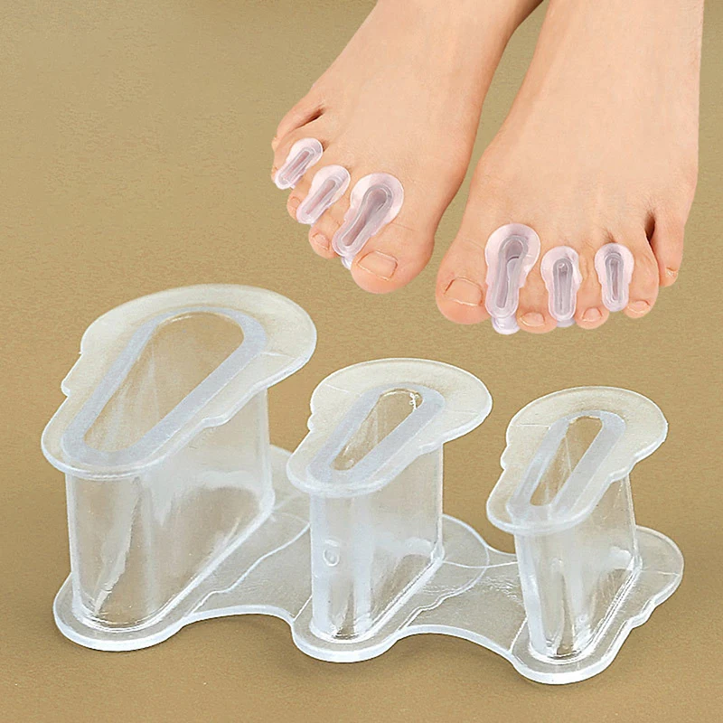 

1Pair Silicone Gel Straightener Two Hole Toe Separator Fingers Protector Bunion Adjuster Hallux Valgus Foot Care Pedicure