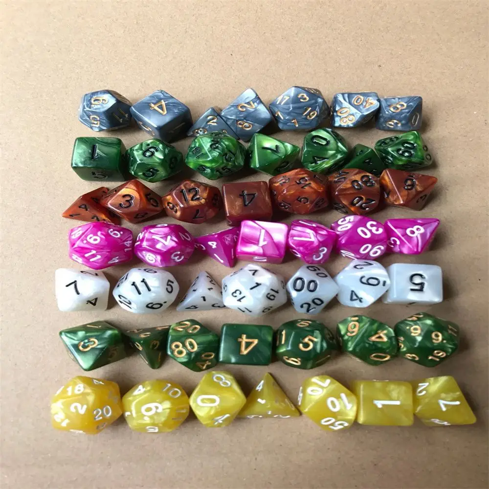 

Набор из 7 игральных костей для TRPG, аксессуары DND, многогранные кости для настольных карт, товары для игр, развлекательные игрушки для отдыха