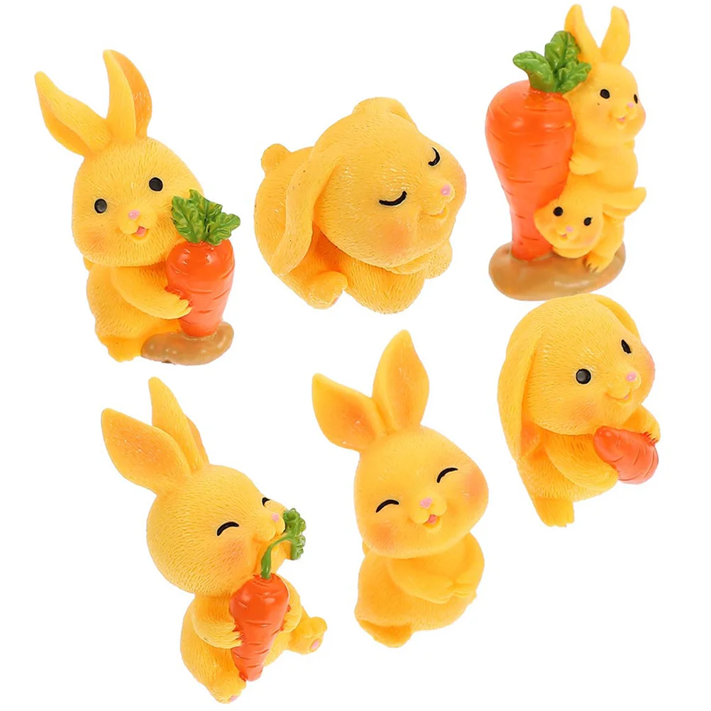 

Rabbit Bunny Miniature Figure Mini Garden Resin Figurine Figures Desktop Figurines Bunnies Statue Decor Easter Model Animal