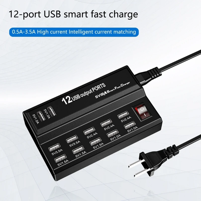 Зарядный концентратор M17B 12 портов для зарядки телефона 5 В 2 А USB-разъем питания