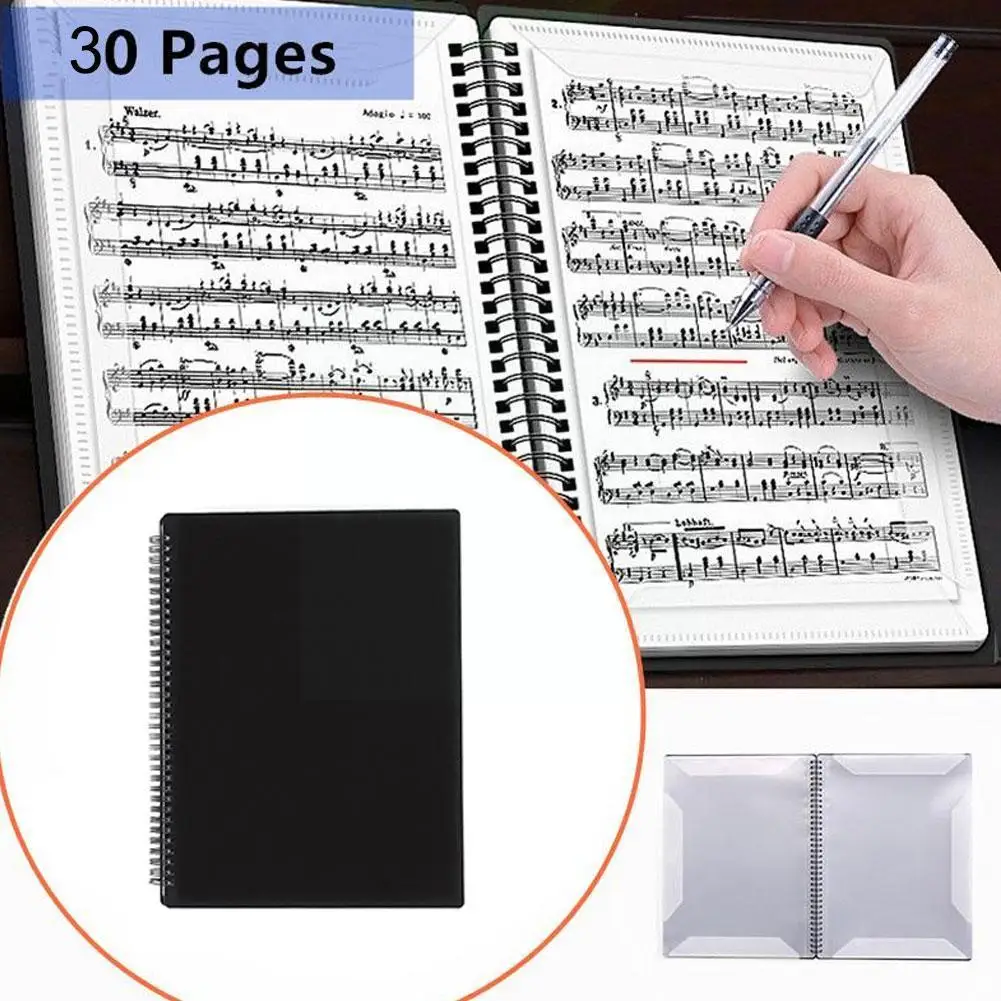 

30 Pages Piano Score Folder A4 Size Music Score Paper File Folder Holder Storage Organizer Document Note Sheet Z1a4