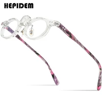 hepidem acetate glasses women 2022 vintage retro small oval prescription eyeglasses frame men optical spectacles eyewear 9186