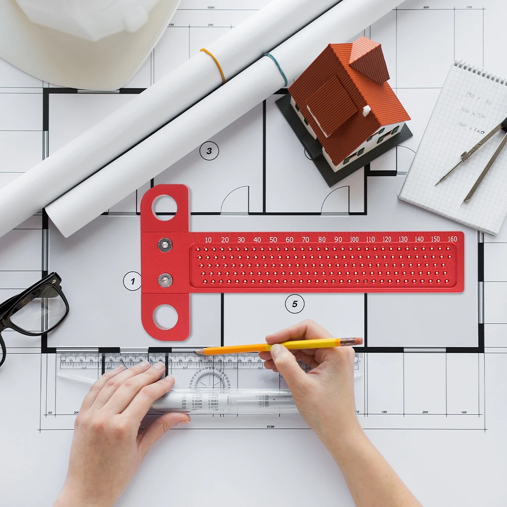 

Линейка для деревообработки, линейка для DIY позиционирования, профессиональные измерительные инструменты, высокоточные линейки для создания отверстий