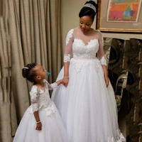 full white wedding dress vintage lace ball gown bride dresses 34 sleeves beading appliqued sweep train africa bridal gown