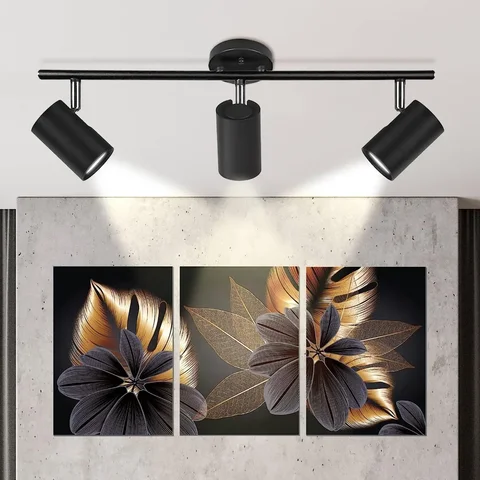 Трехмерный Трековый светильник, современный Трековый потолочный прожектор, фототрек с гибкой вращающейся фотоголовкой для гостиной