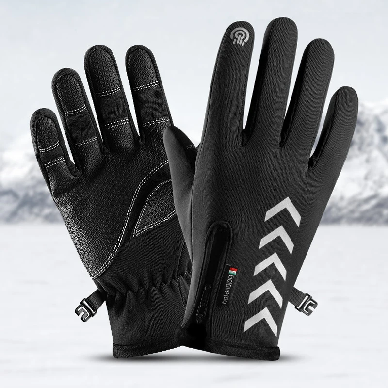 

Мужские зимние перчатки для сенсорного экрана 2021, уличные спортивные велосипедные лыжные ветрозащитные мотоциклетные перчатки, бархатные ...
