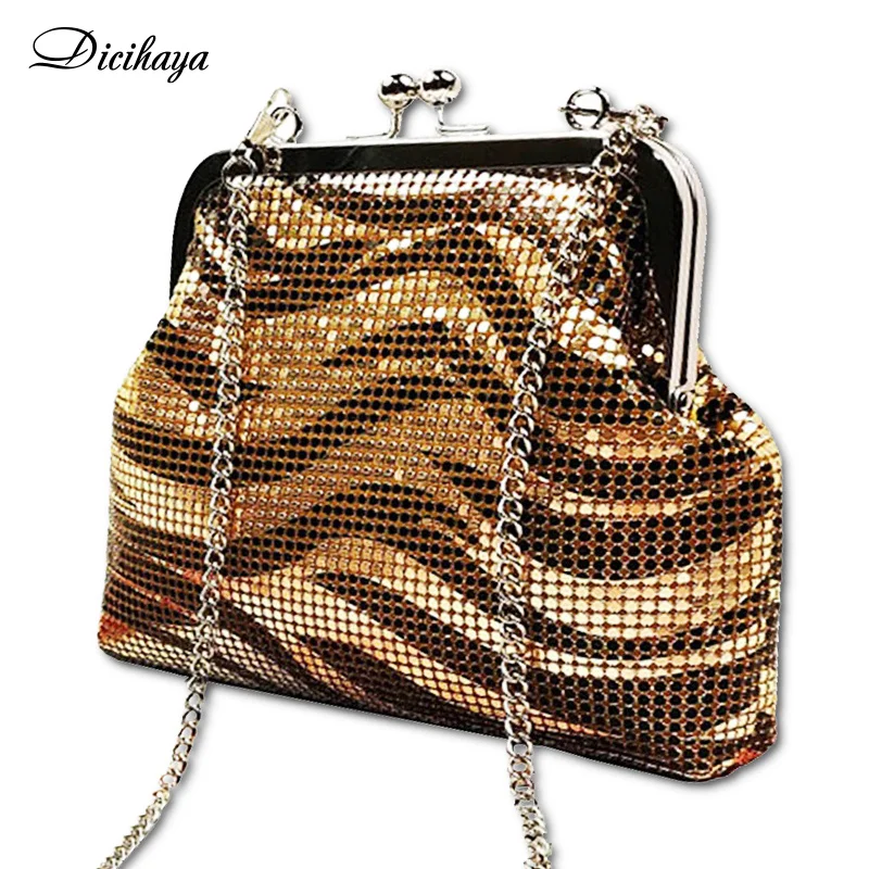 

DICIHAYA Mini Evening Clutch Bag Silver Shiny Crystal Dinner Party Wedding Purses and Handbag Gold Luxury Designer Shoulder Bag