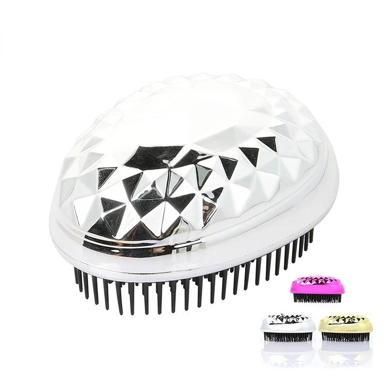 

1pc Hair Comb Egg Diamond Plating Comb Fashion Soft Tooth Smooth Comb Portable Hair Comb Hair Beauty Makeup Barber Accessories