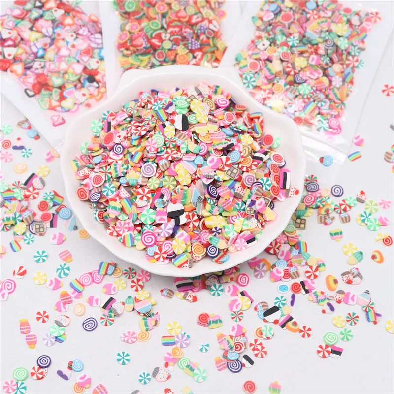 4-6mm Fruit Animal Smile Polymer Clay Boxi Slime Kit Additives DIY Kit Cute Sprinkles Slice Topping For Fluffy Cloud Slime Toy