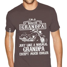 Cool New Biker Grandpa Shirt Mens Plus Size Black Crew T-Shirts Dominant Printed T Shirt Cotton Tshi