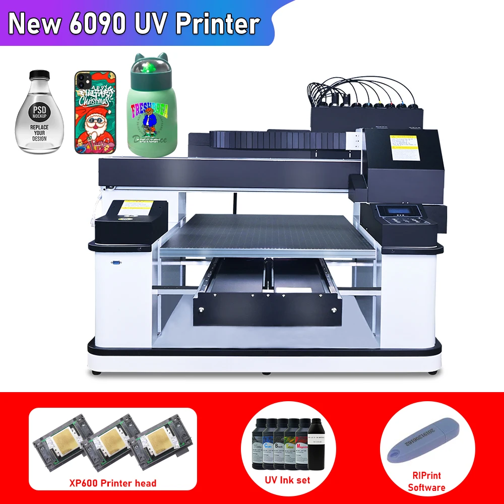 

A1 UV Printer Phone Case UV Printing Machine For Epson XP600 Printer head with Suction platform for glass metal acrylic uv print