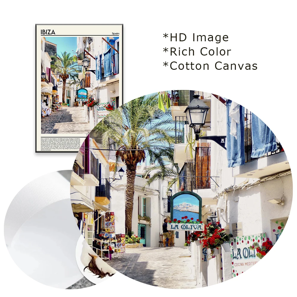 Настенный винтажный постер Ibiza для путешествий пейзаж Испании красочный принт