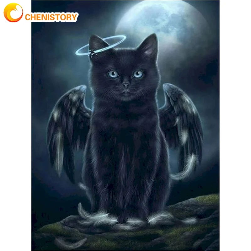 

CHENISTORY Diamond Painting Kits Full Drill Rhinestone Picture 5D DIY Diamond Kit Embroidery Cat Mosaic Kit Sale Handmade Decor