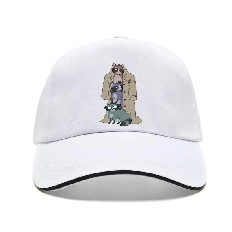 

Бейсболка мужская с принтом енота, черная, смешная