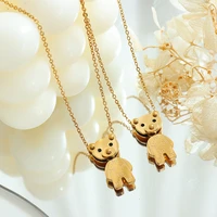 cute bear pendant necklace women girl exquisite wild clavicle chain necklace hip hop jewelry 316l stainless steel non fading