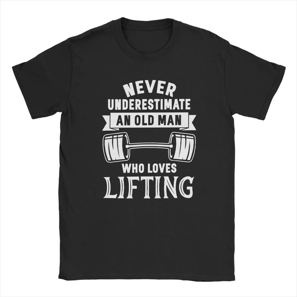 

Old Man Weightlifter Weightlifting Men's T Shirts Awesome Tee Shirt Short Sleeve O Neck T-Shirts Pure Cotton Gift Idea Clothes