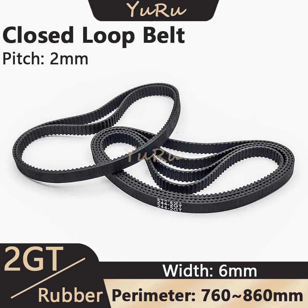 

2GT 2MGT Closed Loop Belt Width 6mm Perimeter 760 782 784 800 810 840 848 850 852 860mm Rubber Timing Belt Synchronous Belt