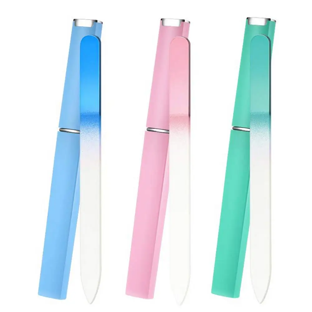 

Sdotter 1 Pcs Durable Nail File Crystal Glass Buffer Polishing Manicure Device Pro Tool Set 3 Colors