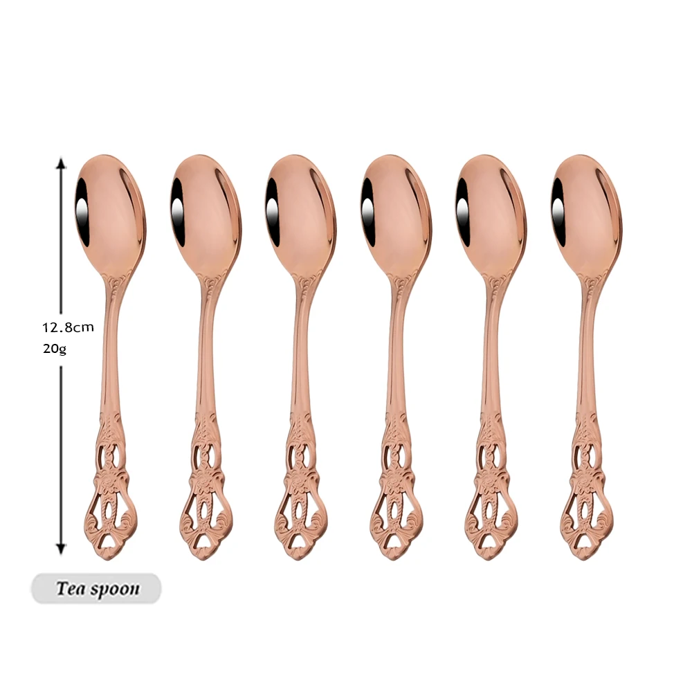 

Набор столовых приборов Snplowum из нержавеющей стали розового золота 6/24 шт