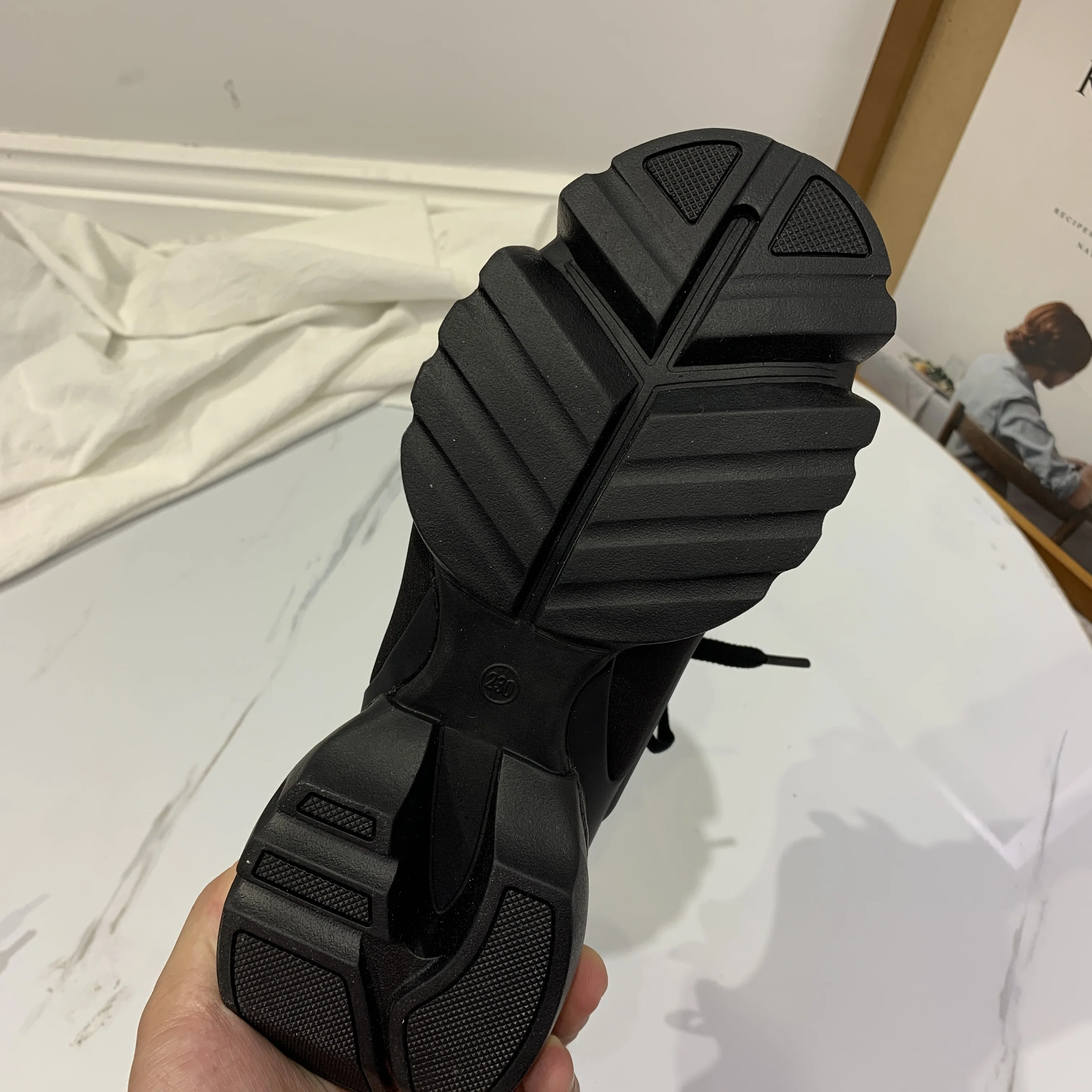 ZHR 2023  Wedges Sneakers Women Shoes Leather Chunky Heel Thick Bottom Round Toe Breathing Female Vulcanize Shoes G392