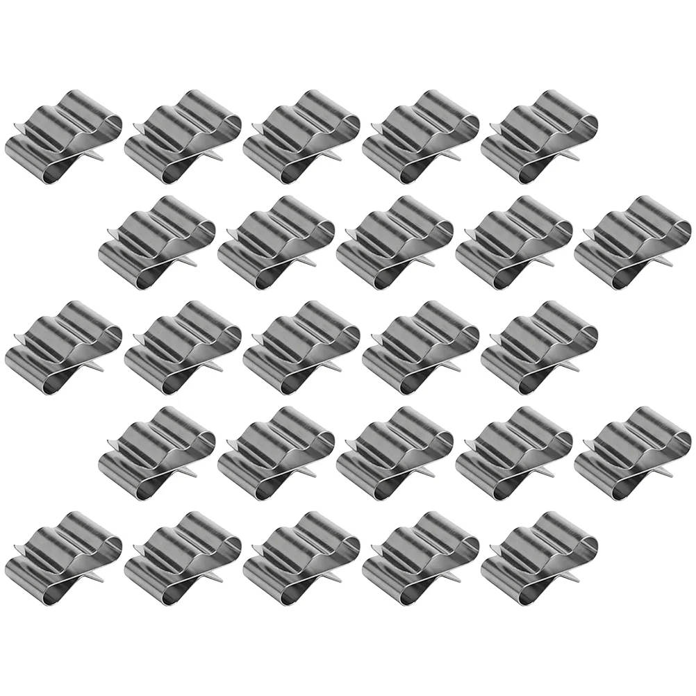 50 Pcs Wire Clamp Thread Holder Cable Clips Terminal Stainless Steel Photovoltaic 301 Trailer