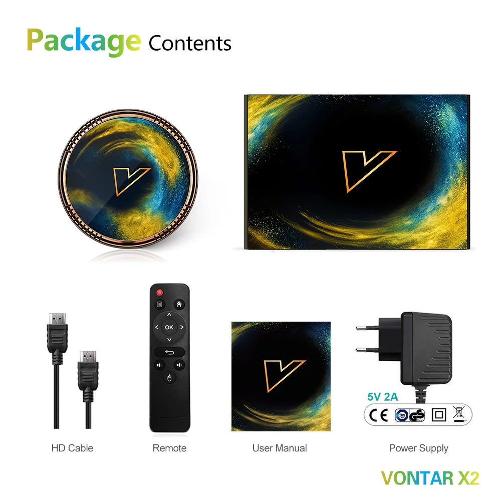 Приставка Смарт-ТВ VONTAR X2 Amlogic S905W2 Android 11 4 + 64 ГБ 32 Гб 2 16 Support AV1 Wifi BT TVBOX Media Player Set Top Box -