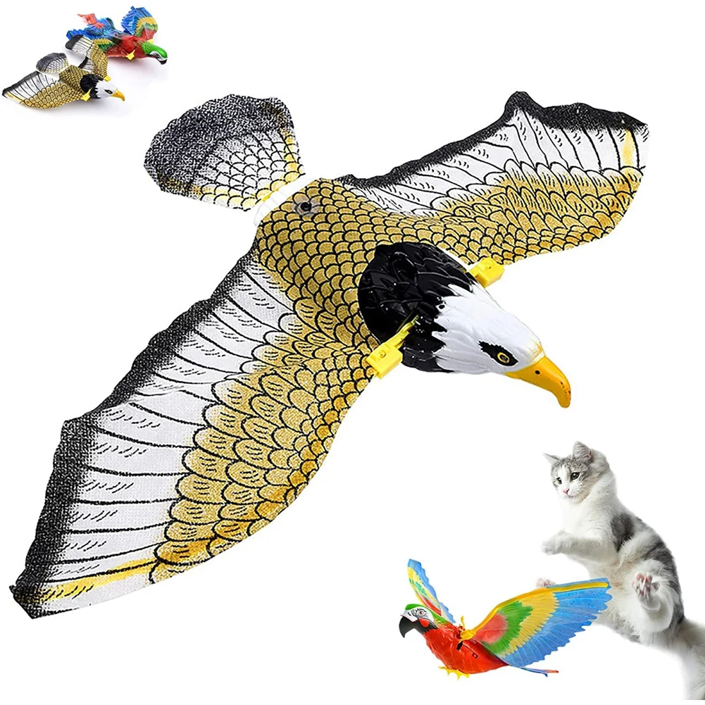 

Simulation Bird Interactive Cat Toys Electric Hanging Eagle Flying Bird Cat Teasering Play Cat Stick Scratch Rope Kitten Dog Toy
