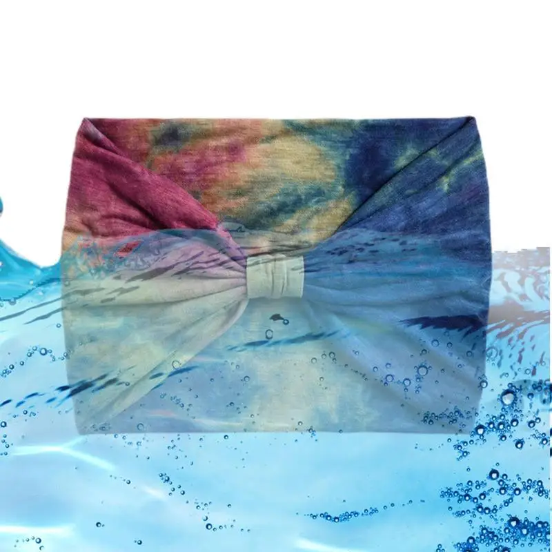 

Широкая повязка на голову, Нескользящие широкие повязки на голову для женщин, тканевый тюрбан для покраски, повязка на голову, широкий шарф ...