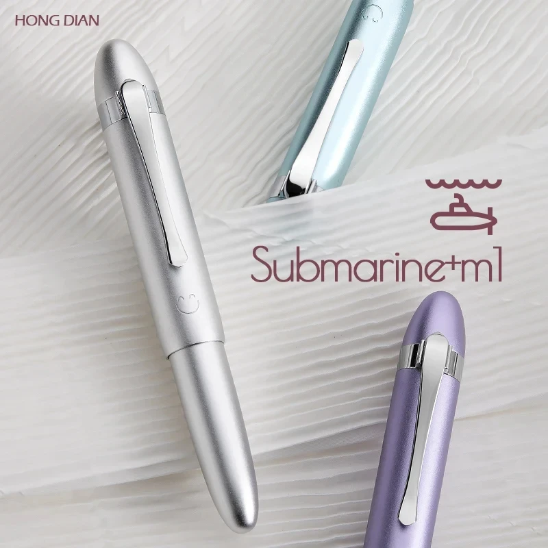 Фото Мини-алюминиевая авторучка Hongdian M1 EF F, наконечник в форме подводной лодки, короткий карман, подарочная ручка для путешествий, школьные и офисные письменные принадлежности №3