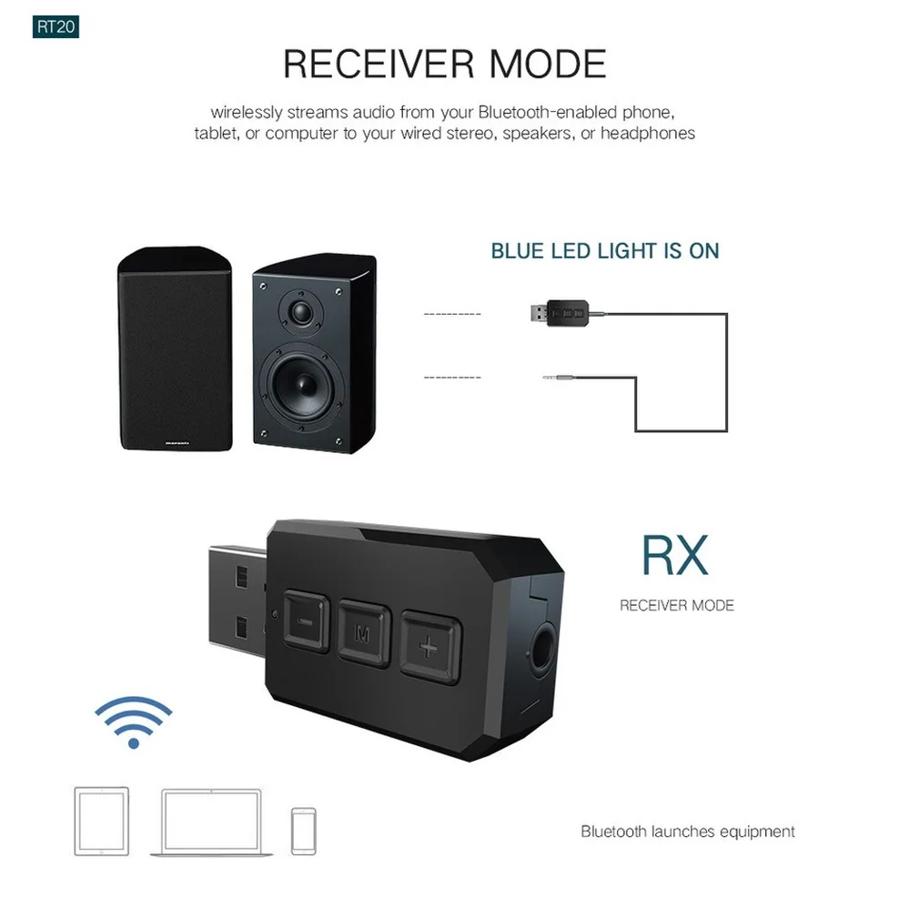 USB Bluetooth-адаптер PzzPss с поддержкой Bluetooth 5 0 и штекером AUX 3 мм |