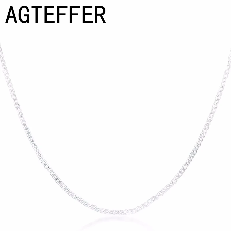 Боковое ожерелье из стерлингового серебра 925 пробы 16/18/20/22/24/26/28/30 дюймов