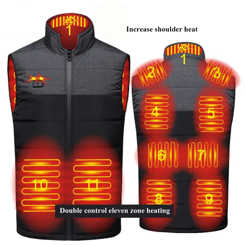 

Mens Winter Coat Men And Women Waistcoats Intelligent Heating Carbon Fiber Electric Heating Constant Temperature Cotton Vest