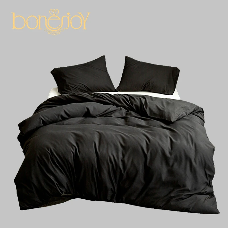 

Bonenjoy Duvet Cover Queen Size Black Color Bedclothes Comforter Cover King edredom Microfiber Quilt Cover(pillowcase need order