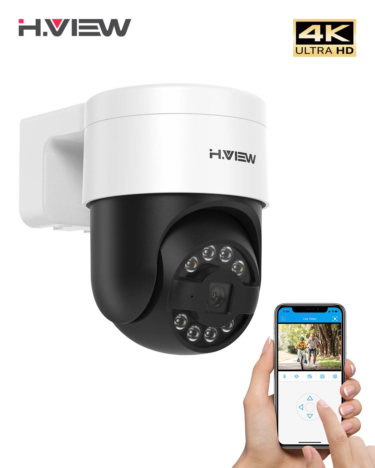 

H.View Cctv Security Poe Ip Camera Ptz 5Mp 8mp 4K Dome Outdoor Audio Video Surveillance For Nvr System Xmeye