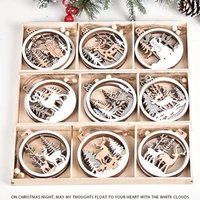 christmas gift wooden pendants ornaments wood craft christmas tree ornaments decorations kids toys gifts