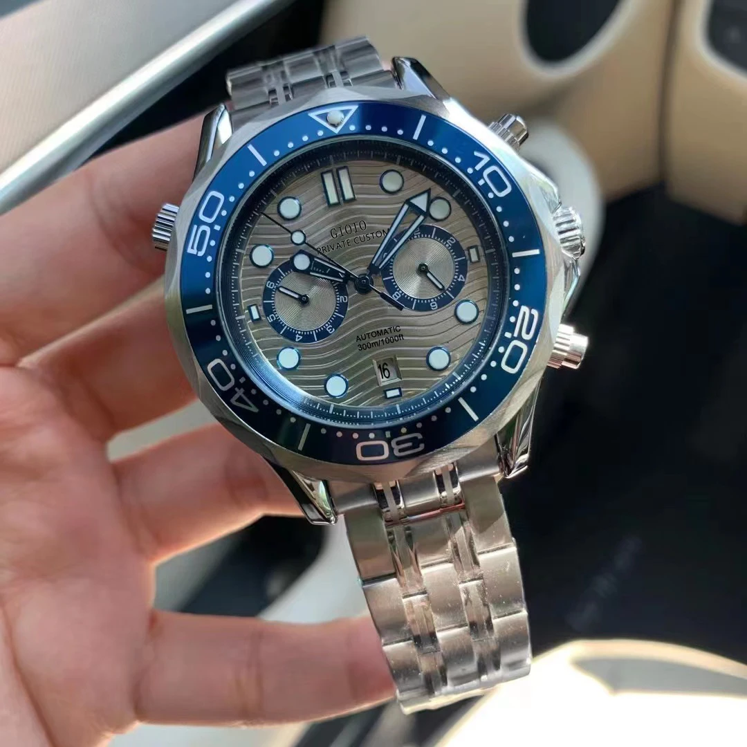 

Luxury Mens Automatic Mechanical Watch Black Blue Rubber Stainless Steel Luminous Limited Rose Gold Grey