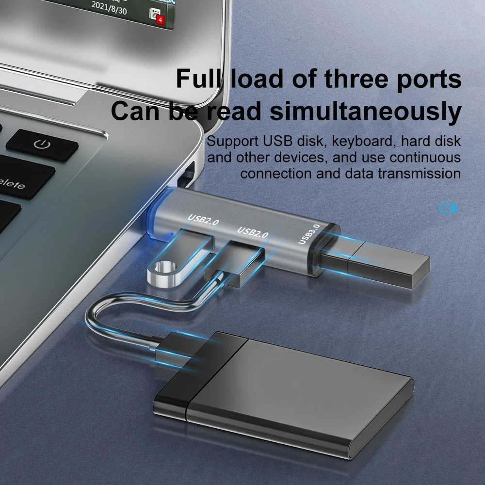 

5gbps Mini Usb Hub Aluminum Alloy Portable Usb Splitter 3 In 1 High Speed 3 Port Multi 2.0 Usb Hub For Laptop Notebook Mini Mini