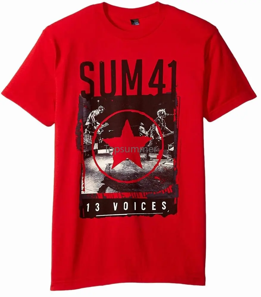 

Sum 41 Red Star 13 Voices Adult T-Shirt -Rock Band Punk Pop Melodic Hardcore