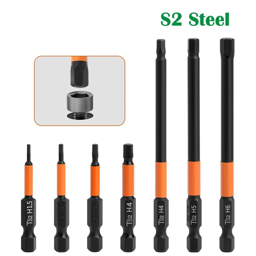 

50/100mm Hex Head Allen Wrench Drill Bits 1/4" Shank Magnetic Screwdriver Bit Set Electric Hexagonal Bit Screwdriver Socket Bit