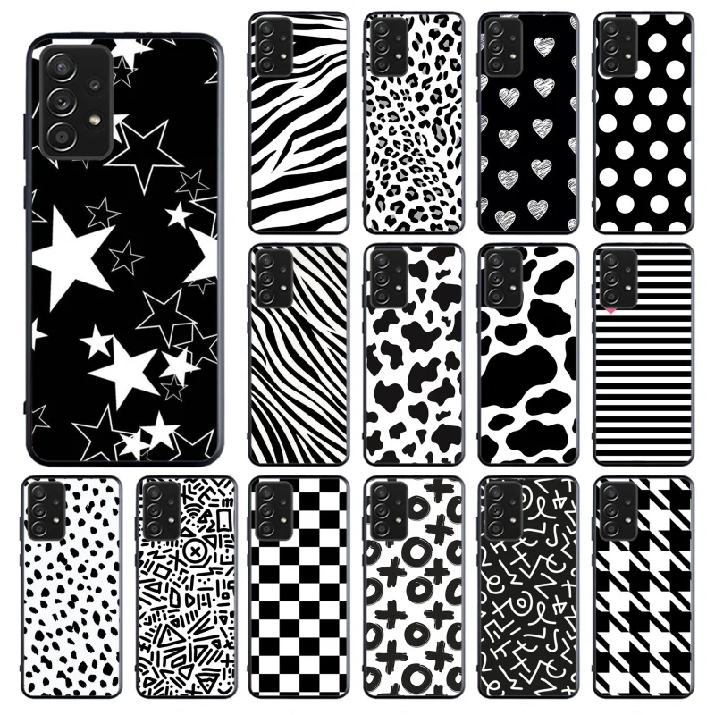 

Cow zebra Leopard Dot Black White Art Phone Case for Samsung Galaxy A13 A22 A12 A32 A71 A11 A21S A33 A52 A72 A51 A50 A70 A31 M31