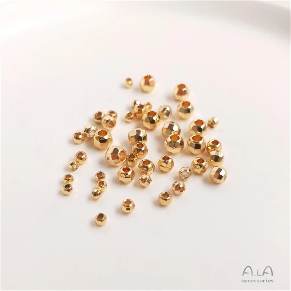 

14K gold clad accessories cut laser beads scattered beads hand DIY jewelry string Jewelry Bracelet Gold Beads separated beads