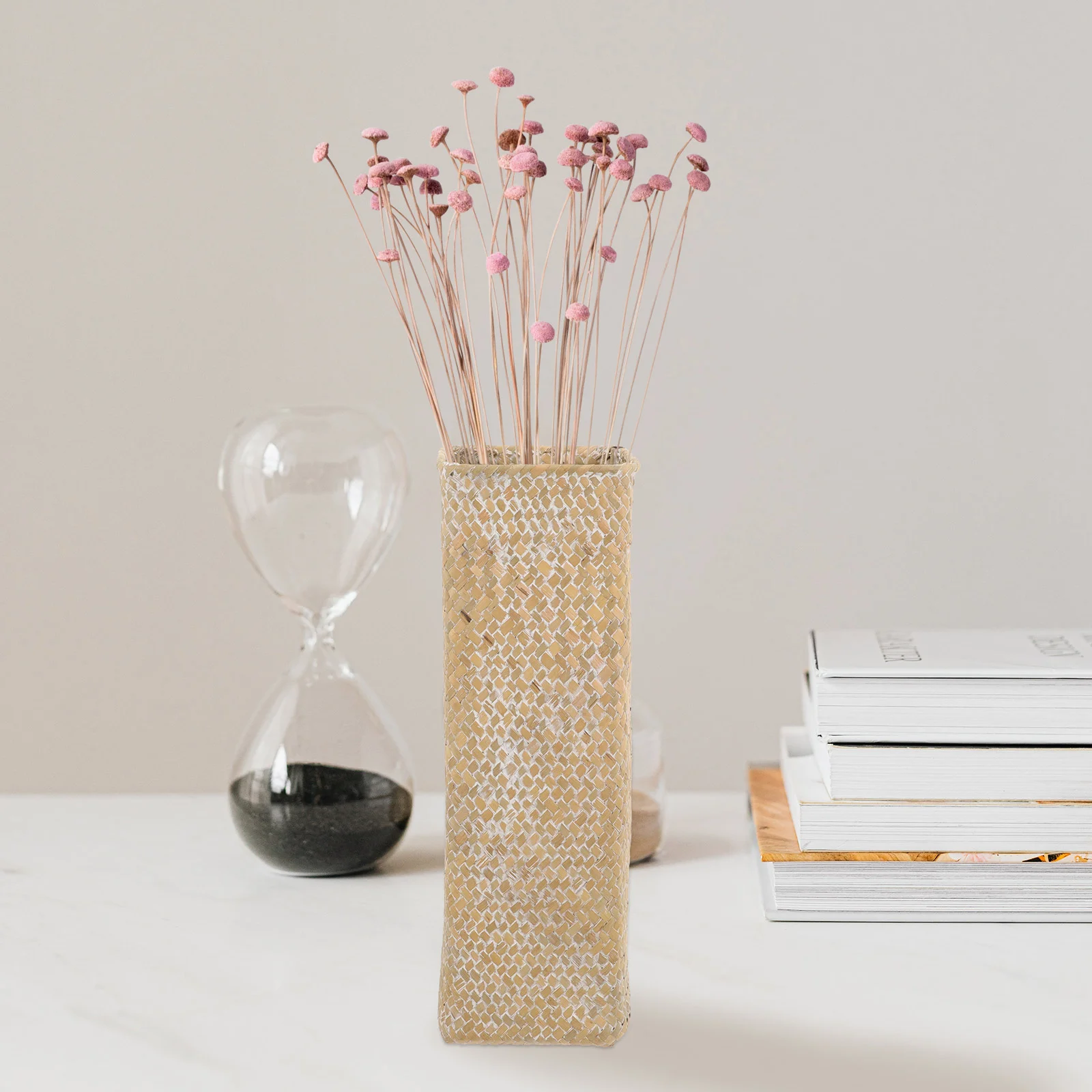 

Basket Woven Design Vase Handmade Creative Simple Home Decoration Decorative Flower Manual Seagrass